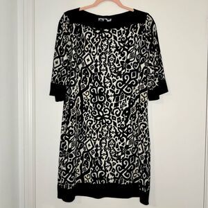 Lily Abstract Print Quarter Sleeve Shift Dress Size Large